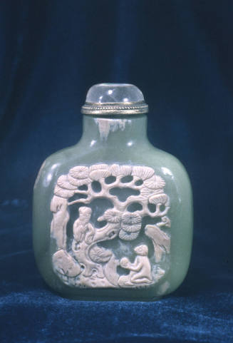 Snuff bottle: Landscape with Sage and Monkey