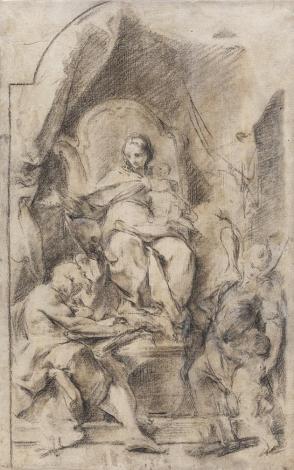Adoration of the Madonna and Child with St. Jerome and a Guardian Angel