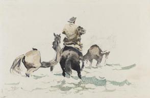 Study of Pack Horses (From a Group of 12 Alaska Sketches)