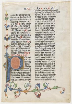 Bible manuscript leaf, Judges, I