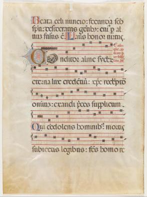 Leaf from an Antiphonal with Music