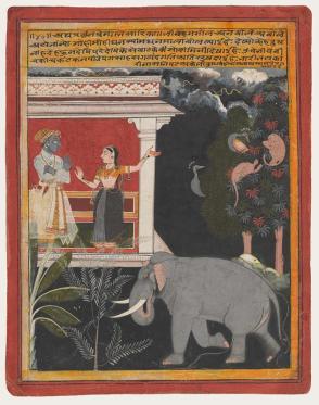 Krishna receiving Radha